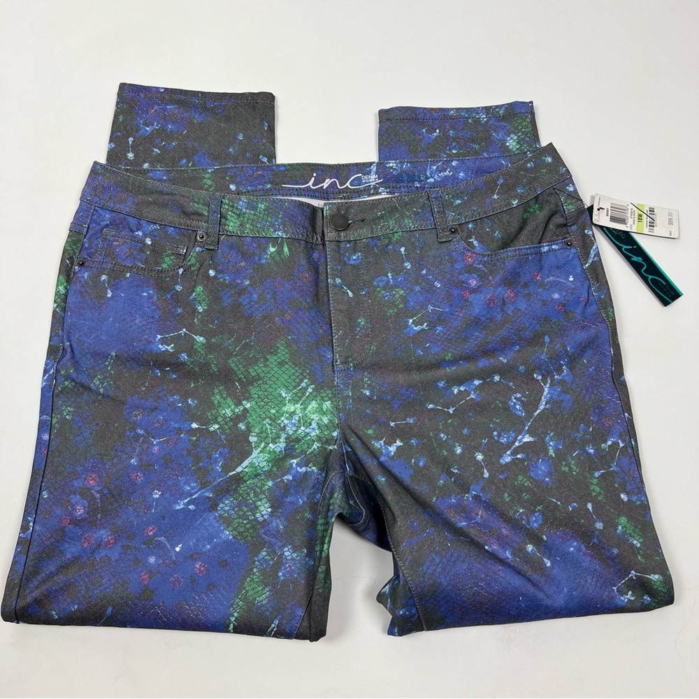 INC New With Tags Splatter Snake Blossom Jeans Skinny Size 18W